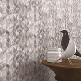 Luxury Silver & Bronze Leaf Metal Mosaic Tile - Aluminum Backsplash for Kitchen & Bathroom Walls (1 Sheet)